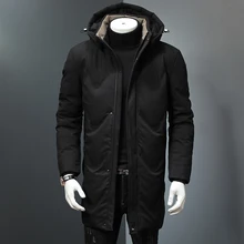 Мужское зимнее пальто, новинка, куртка-пуховик на 80% белом утином пуху, тонкая Толстая Теплая мужская зимняя куртка-пуховик, переносное ветрозащитное пуховое пальто Homme