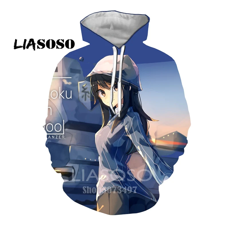 Oh Yes/новые модные толстовки с капюшоном, с длинными рукавами, Harajuku, с 3D принтом, легкие, аниме, для девочек и панзер, с круглым вырезом, для мужчин и женщин, толстовка с капюшоном, топы