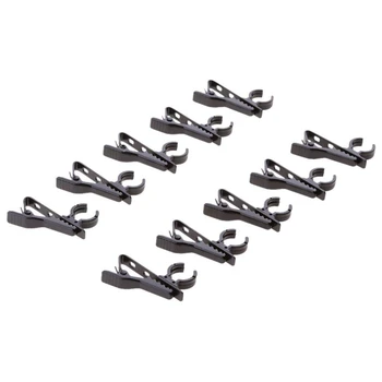 

10 Pack Mini Ring Type Microphone Clip Hold Shock Secure Lapel Mic Clamp Replacement Kit for Headset Microphones,Plastic