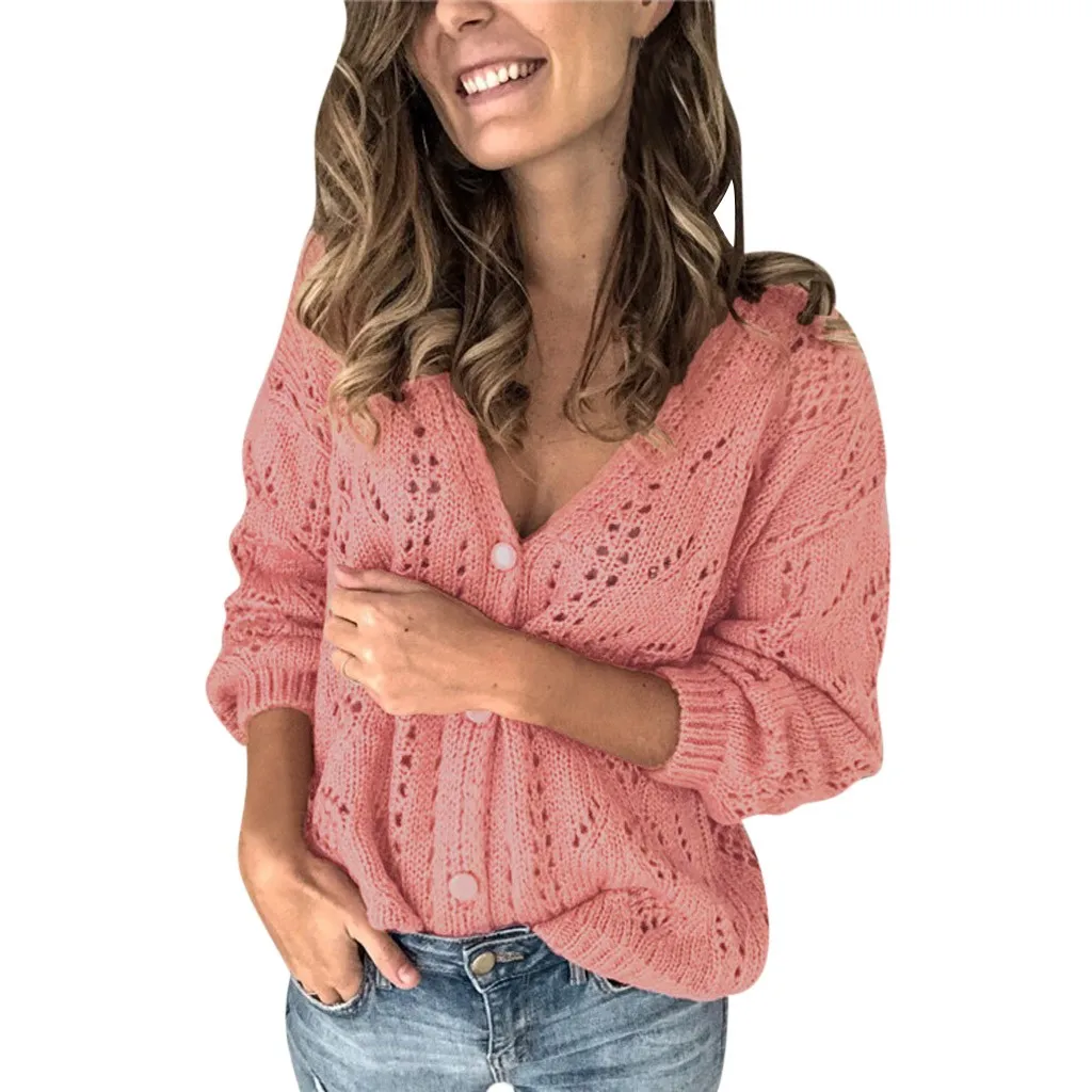 Women Sweater Autumn Winter Women Cardigans Long Sleeve V Neck Hollow Out Sweater Women Casual Knitted Sweater pull femme Women Sweater Autumn Winter Women Cardigans Long Sleeve V Neck Hollow Out Sweater Women Casual Knitted Sweater pull femme