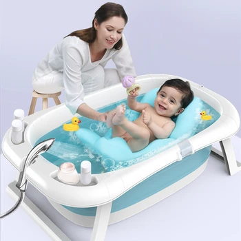 

Baby Folding Bathtub Lying Electronic Temperature Universal Bath Barrel Oversize Kids Newborn Supplies Child Baby Bath Tub