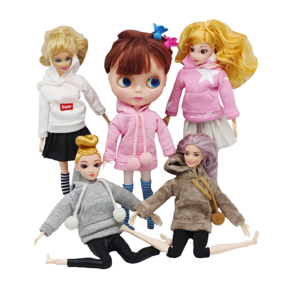 Модная Одежда для кукол, толстовка, пальто для куклы-Барби, одежда для Blythes, наряды для кукол, штаны, 1/6, аксессуары для кукол