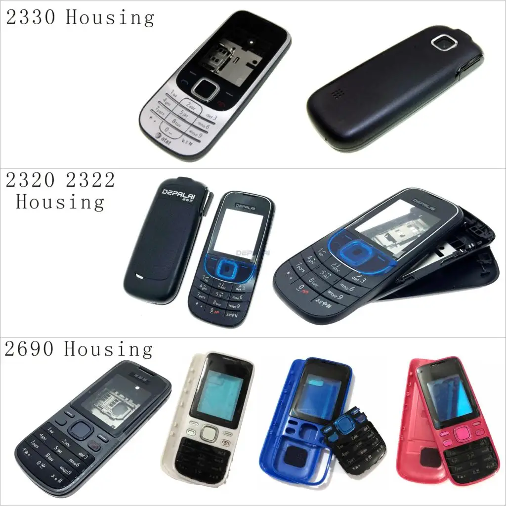 Для Nokia 2330 2320 2322 2690 Корпус Передняя Лицевая панель + задняя крышка/крышка