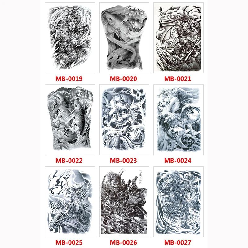 

New Big Back Tattoo Stickers Big Tattoo Flash Tattoo Waterproof Female Men Body Art Flower Arm Temporary Tattoo Sticker