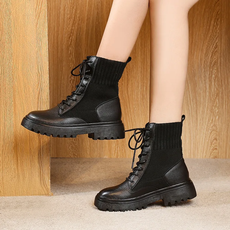 

Martin Boots Women's British-Style 2019 New Style Spring And Autumn Single Boots Versatile Thick Bottomed Punched Sheet Red Hand