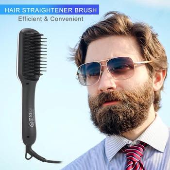 

Ionic Hair Straightener Brush Fast Heating 3Temperature Settings Adjustable Hair Straightening BrushElectric Straightening Comb
