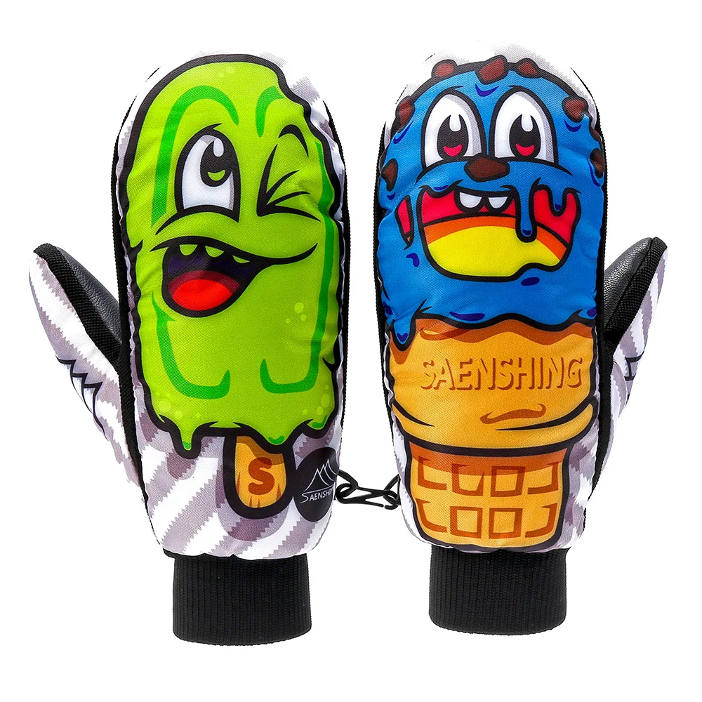 Детские лыжные перчатки унисекс, перчатки для сноуборда, водонепроницаемые зимние теплые перчатки для езды на мотоцикле, Зимние перчатки для снежной погоды, ветрозащитные перчатки