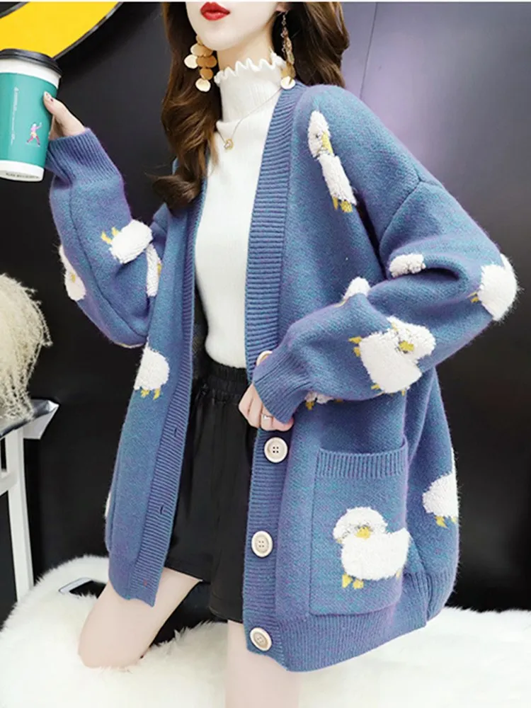 Thick Cardigan Sleeve Knitted Sweaters 
