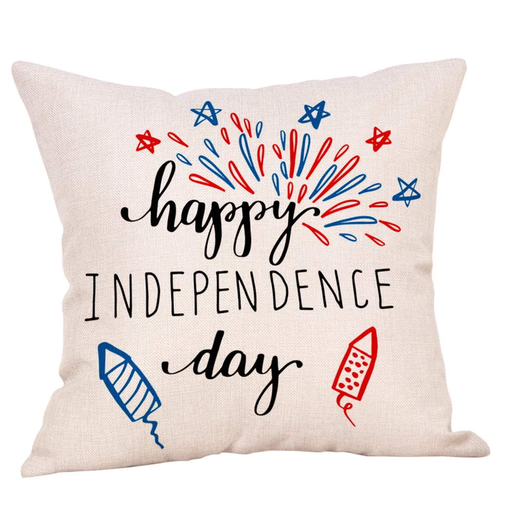 Наволочки подушки льняные наволочки Happy Independence Наволочка на подушку 8,9