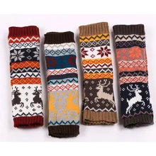 Женские вязаные длинные перчатки теплые дышащие перчатки без пальцев для зимы