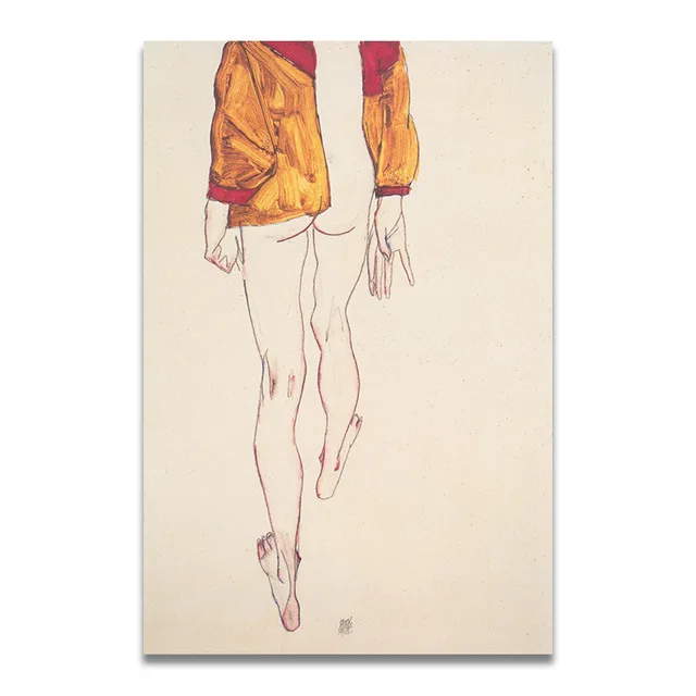 Холст с аэрографией постеры и плакаты на стену Egon Schiele цвет тела делимитация эскиз фигуры для гостиной домашний декор - Цвет: Nordic 06 HE3403