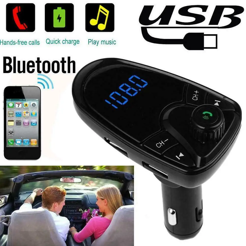 Автомобильный fm-передатчик Bluetooth FM mp3 плееры Hands-free модулятор Dual USB зарядное устройство совместимо с TF картой диск