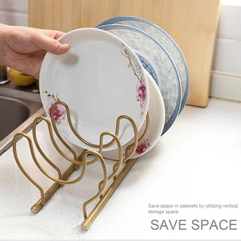 

Reusable Containers Cutting Boards Iron 6 Slots For Plates Cooling Racks Desktop Draining Lid Organizer Cutlery Home Kitchen