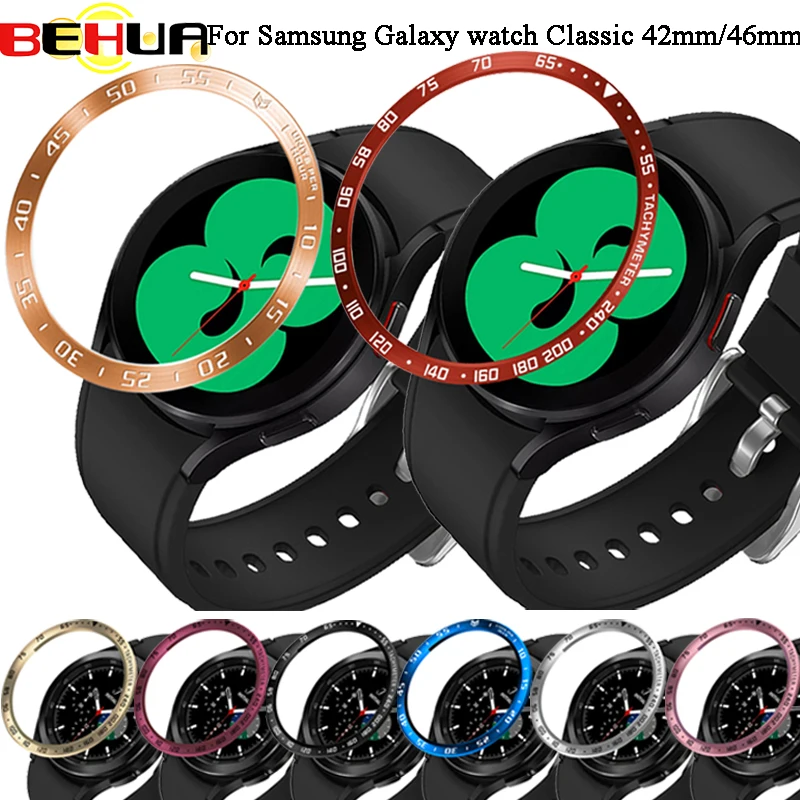 

BEHUA Bezel Ring Styling Frame Case For Samsung Galaxy Watch 4 Classic 42MM/46MM Cover Anti-scratch Protection Ring Frame Shell