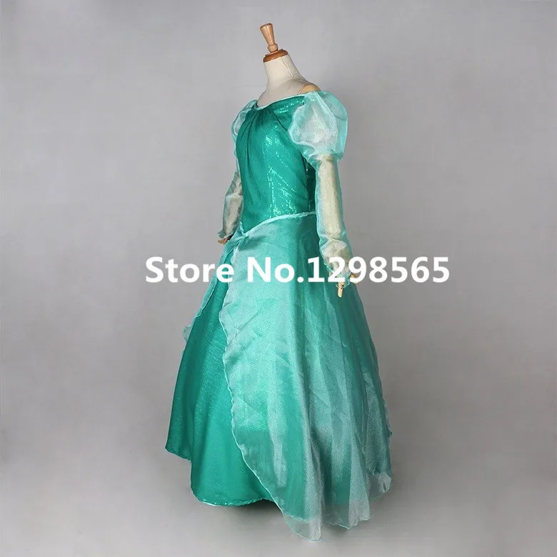 Русалочка Ариэль зеленое платье принцессы карнавальный костюм, свободная Пышная юбка по индивидуальному заказу