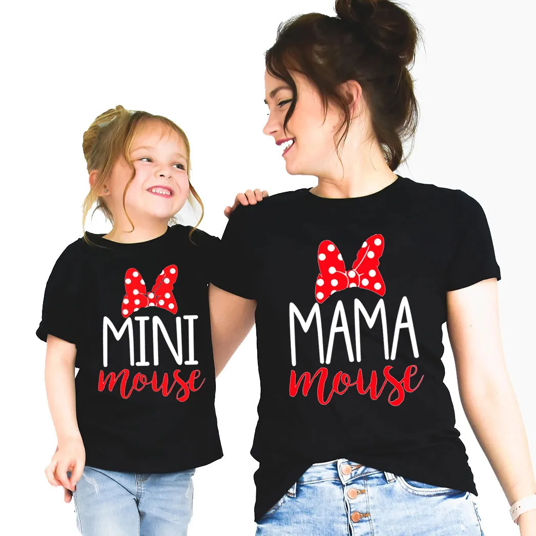 Футболка Mommy and Me Mama Mouse Mini одинаковые Семейные наряды для мамы и дочки футболка