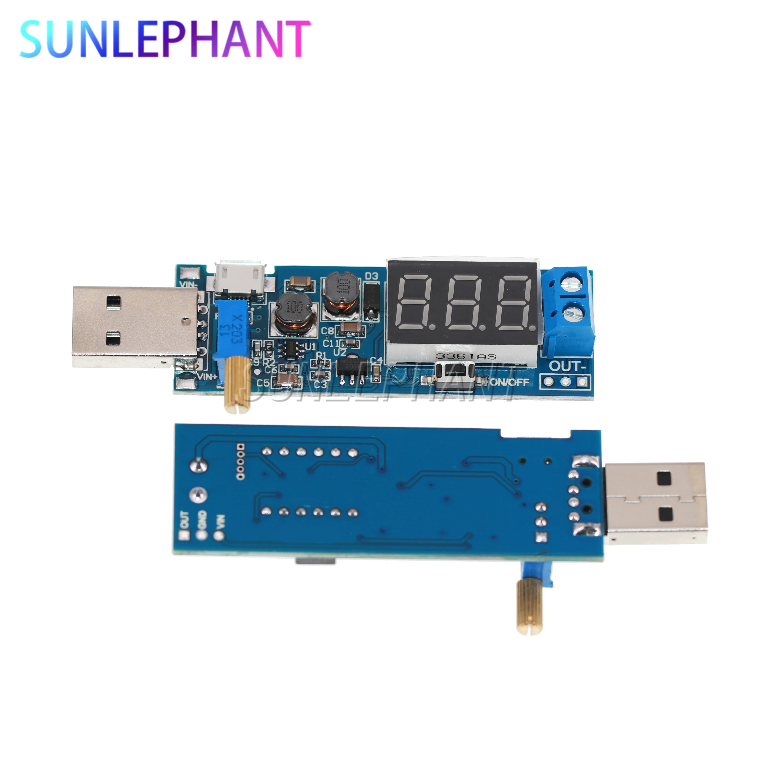USB-понижающий модуль питания DC-DC 5 В до 3 В/9 В/12 с ЖК-дисплеем Регулируемый