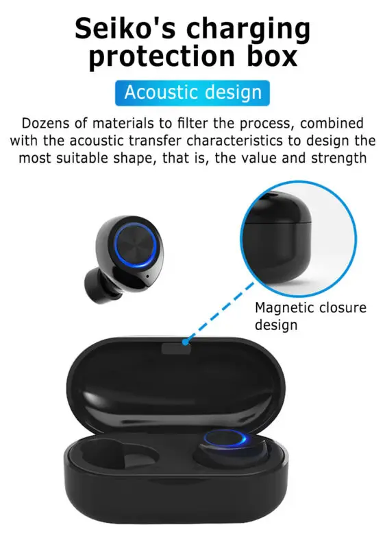 Водонепроницаемые TWS V5.0 беспроводные Bluetooth наушники сенсорное управление гарнитура для бега с микрофоном яркие цвета