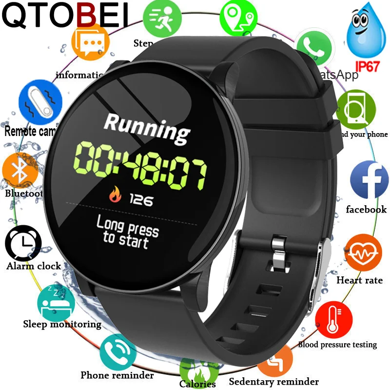 

2020 Fitness Bracelet Ip67 Waterproof 1.3'' Screen Smart Wristband Fitness Tracker Watch Health Heart Smart Band For Android IOS