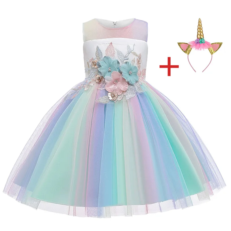 Baby Girls Dress Embroider Birthday Party Princess Dress Kids Dresses For Girls Costume Carnival Ball Gown Children Clothing - Цвет: Green