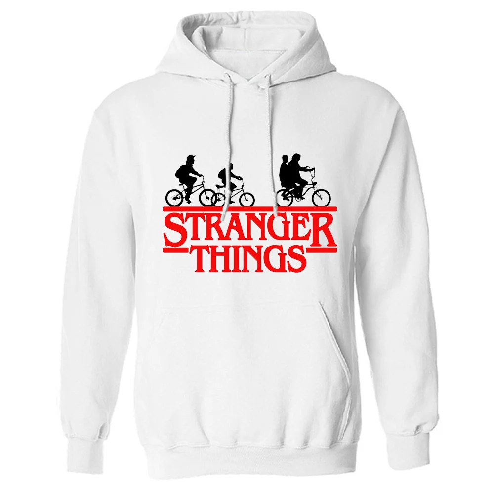

Autumn High Quality Fleece Stranger Things Men's Print Hoody Sweatshirt Man Outdoor Recreational Sports Coats White Hoodies
