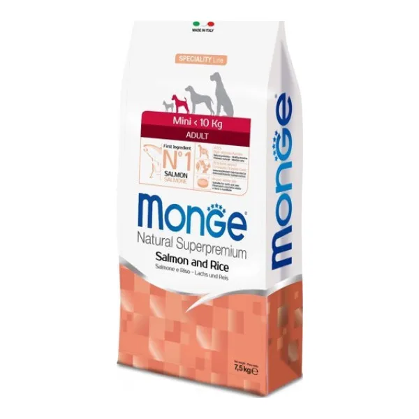 Dry food Monge Speciality Line Adult Dog Mini Salmon and Rice with salmon rice for adult dogs of small breeds 7 5kg goods animals Supplies Pet