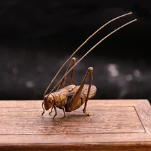 Retro Pure Copper Tea Pet Creative Simulation Grasshopper Locust Ornaments Pen Holder Accessories Home Decro Office
