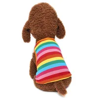 Chaleco con rayas clásico Para Mascotas, disfraz de perro o gato a rayas de arco iris, Ropa de verano Para Mascotas
