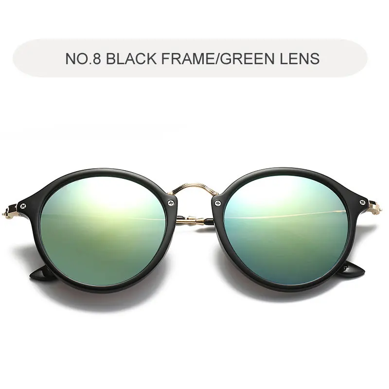Ретро Круглые Солнцезащитные очки женские винтажные высококачественные брендовые дизайнерские женские очки роскошные круглые оттенки солнцезащитные очки Gafas UV400 - Цвет линз: C8
