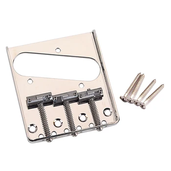 

3-String Fixed Electric Guitar Hard Tail Bridge With Brass Saddles Set DIY Parts