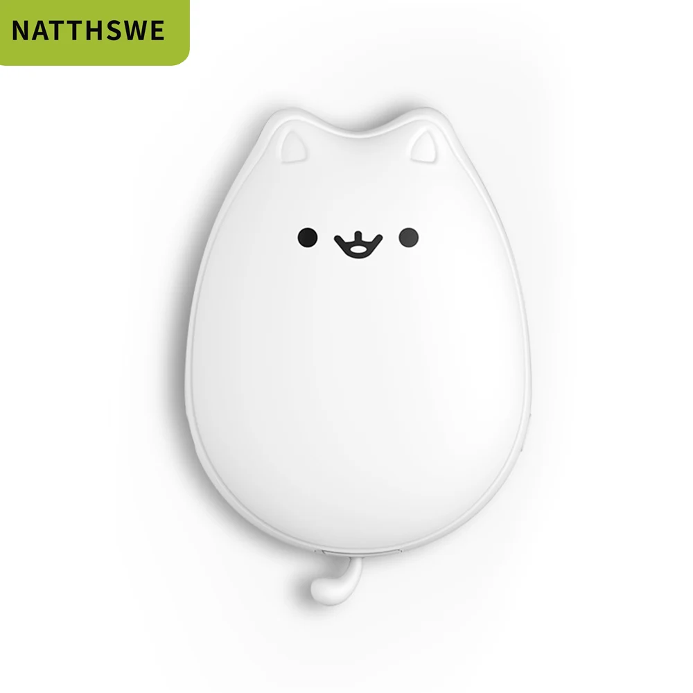 

NATTHSWE 10000mAh Large Capacity Mobile Power Bank Fat Cat Hand Warmers Charging Treasure Portable External Battery for huawei