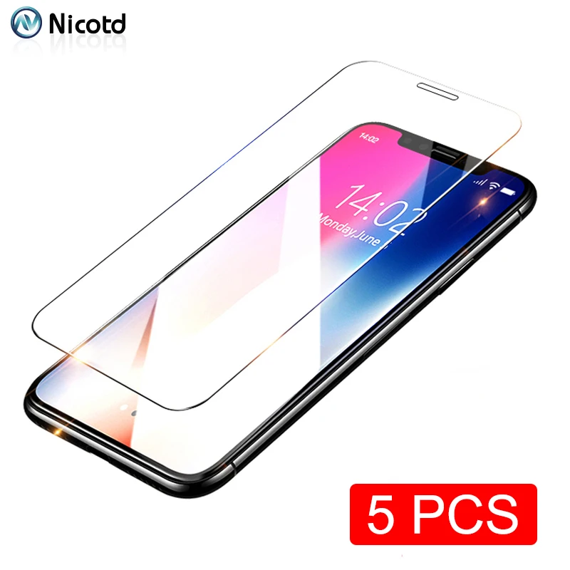 5 шт. Защитное стекло для iPhone 13 6 6s 7 8 Plus защита экрана 11 Pro Max 12 X XS MAX XR закаленное |