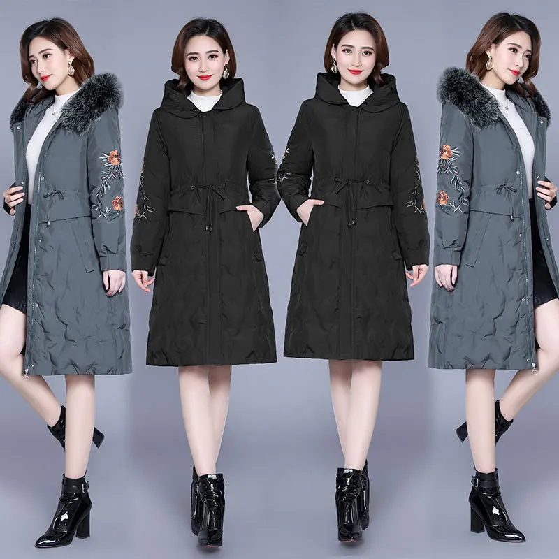 

Young And Middle-aged Women's Thick down Jacket Cotton-padded Clothes Mid-length Middle-aged Mom 30-45-50-Year-Old Cotton-padded
