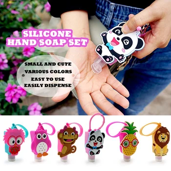 

Mini Safe Silicone lovely Cartoon Owl/Panda/Santa Claus Hand Sanitizer Disposable Detachable Cover Travel (There's no bottle )
