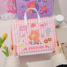 

Cartoon Bear Sleeve Case Bag For 11 12 13.3 inch Cute Rabbit Laptop Notebook Bag For MacBook Air Ipad Computer Handbag INS Bag