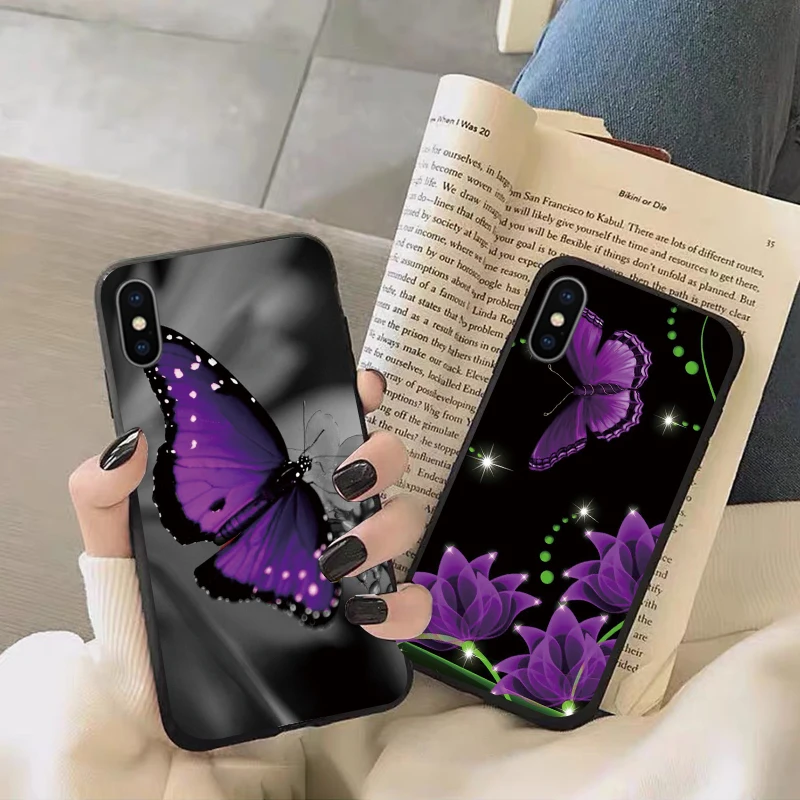 Back Cover For Xiaomi Mi CC9 CC9E F1 Phone Case MI Mix 2S Max 3 Funda Xiomi Note 10 Para Etui Butterfly | Мобильные телефоны и