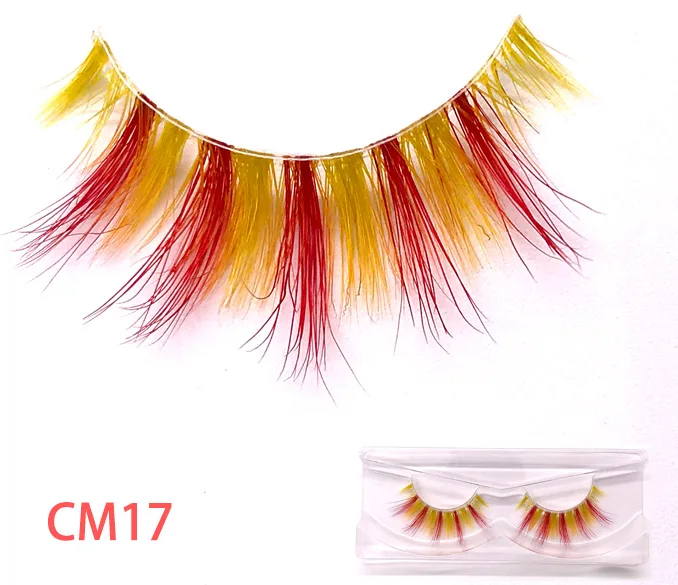 CM17 New color 3D luxury mink lashes wholesale natural long individual thick fluffy colorful false eyelashes Makeup Extension Tools - Цвет: CM17