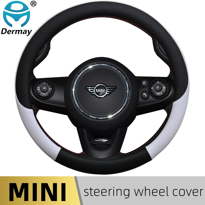 Leather Car Steering Wheel Cover for MINI Cooper R56 Clubman Countryman Clubvan Coupe