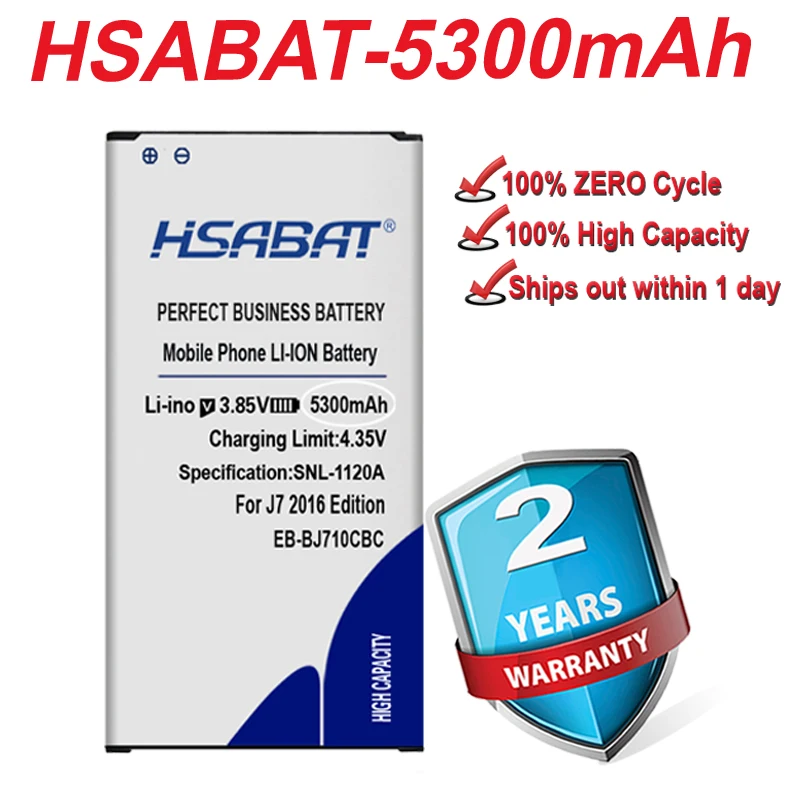 HSABAT 5300mAh EB-BJ710CBC Battery for Samsung 2016 Edition J7 SM-J7109 J7108 J7008 J7009 J700F J710 J710F J710FN J710M J710H | Мобильные
