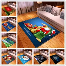 Веселый Рождественский коврик мягкий фланелевый 3D коврики с принтом Санта Клауса кухонный нескользящий коврик для пола Рождественский домашний декоративный ковер