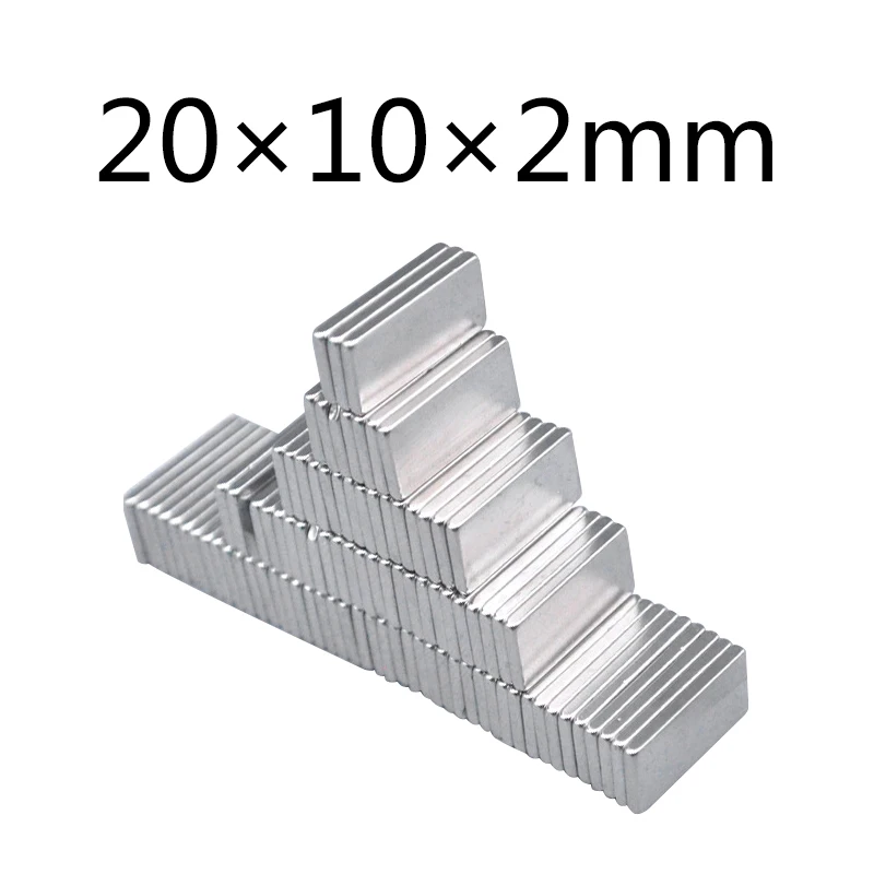 

300/600/900 PCS Square Magnets Disc Magnetic Super 20*10*2mm Strong Powerful Neodymium Magnet Block N35 20x10x2mm Permanent