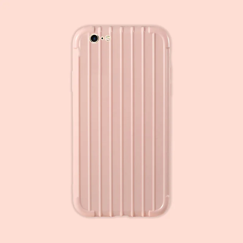 pink Роскошный багажный чехол для телефона для iPhone XS MAX, Модный милый чехол, чехол для багажника из ТПУ, силиконовая задняя крышка для iPhone X, 8, 7, 6, 6S Plus, чехол - Цвет: pink