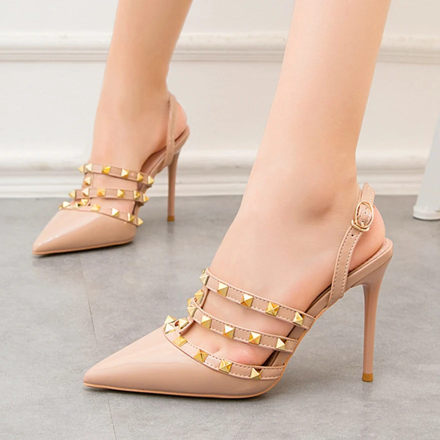 Rivet High Heels Luxury Designer Women 