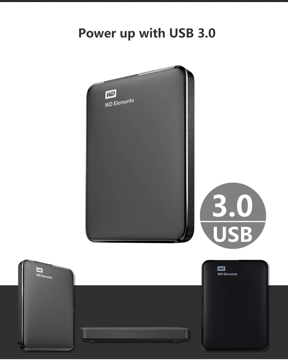 portable hard disk Original Western Digital WD External hdd 2.5inch hard drive 1TB 2TB 4TB USB 3.0 Elements Portable Hard Drive Disk for PC laptop the best external drive