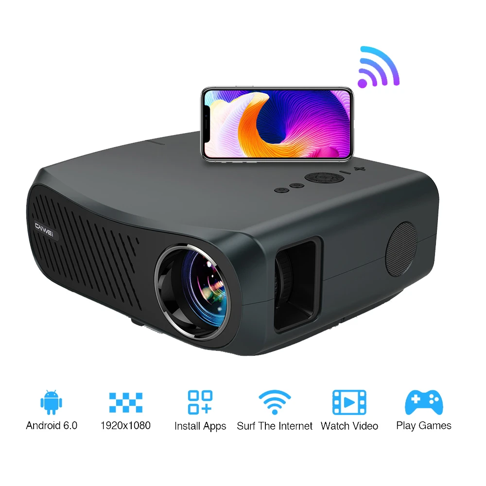 CAIWEI proyector A12AB el hogar, sistema Airplay para películas, 4K, envío gratis|Proyectores de cine para hogar| - AliExpress