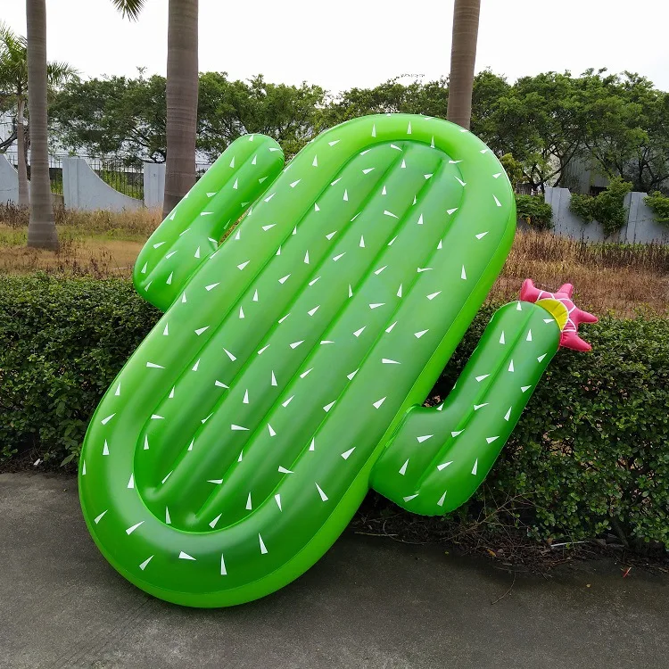 Manufacturers Profession Production Wholesale Inflatable Cactus Floating Bed, Inflatable Cactus Floating Row Green Environmental