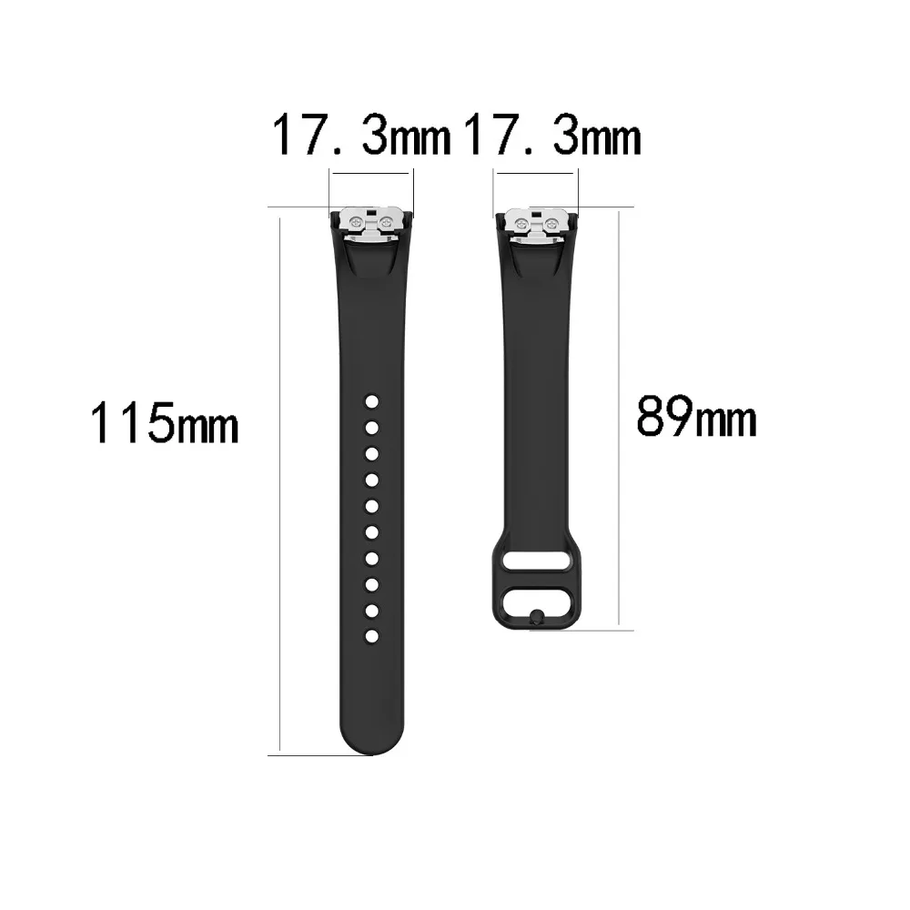 Silikon Schwarz Schnalle Armband Uhrenarmband für Samsung Galaxy Fit SM-R370 