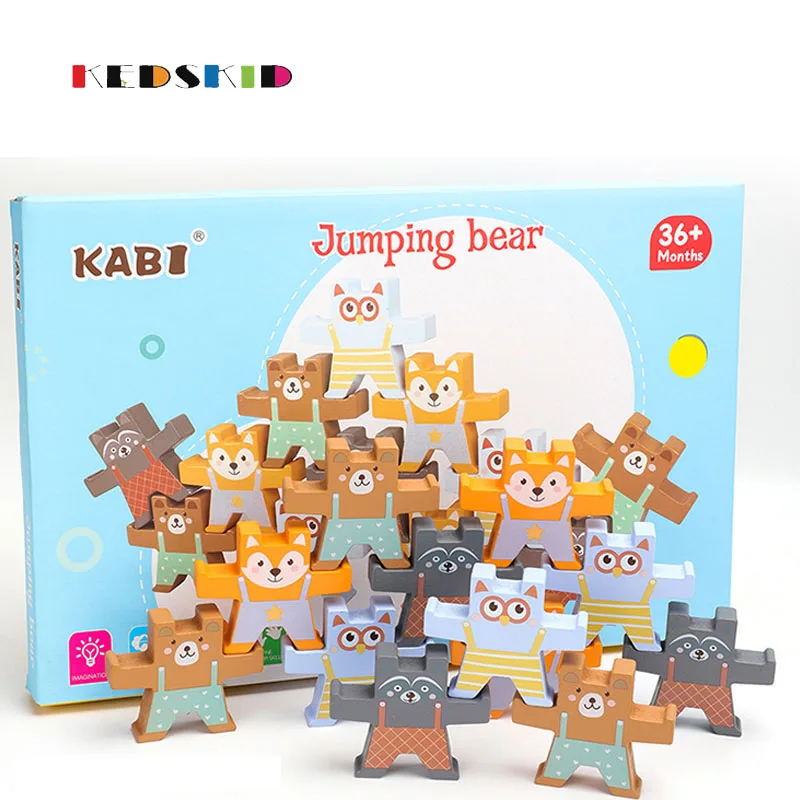  Baby Intellectual Educational Toy Early Childhood Teaching Children's Wooden Toys Bear Balanced Bui - 4000384470763