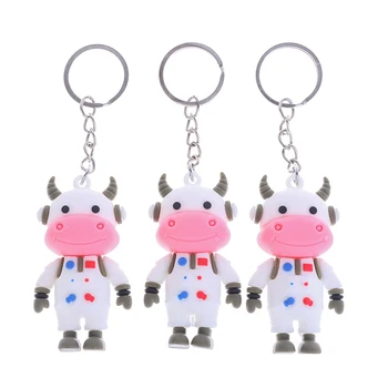 

1pcs 2021 Year Of The Cow Keychain Space Cattle Keychain Car Bag Pendant Keyring