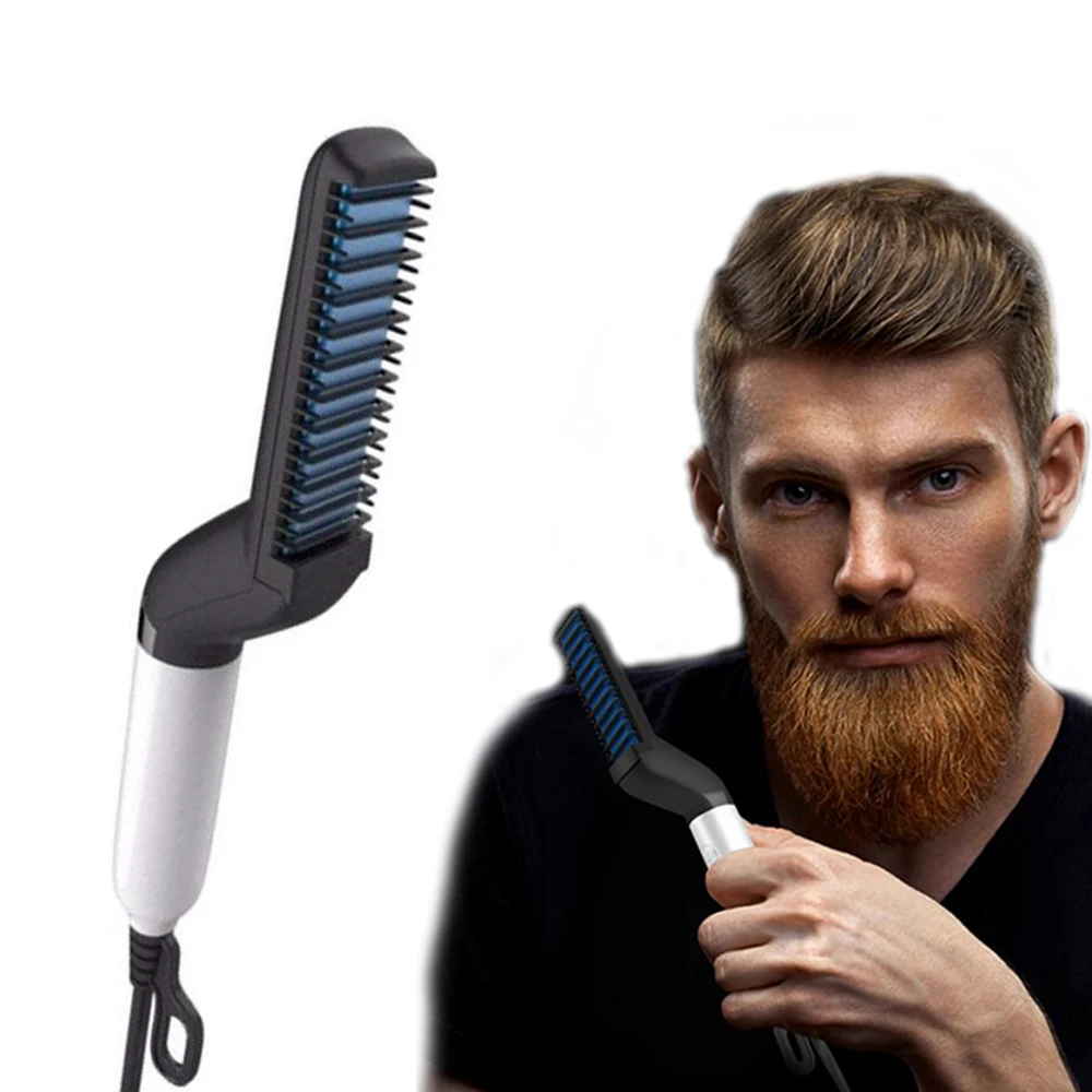 Electric Beard Straightener Hot Comb Straightener Beard Comb Men  Heating Comb Straightener  Anti-scald Beard Comb Styling